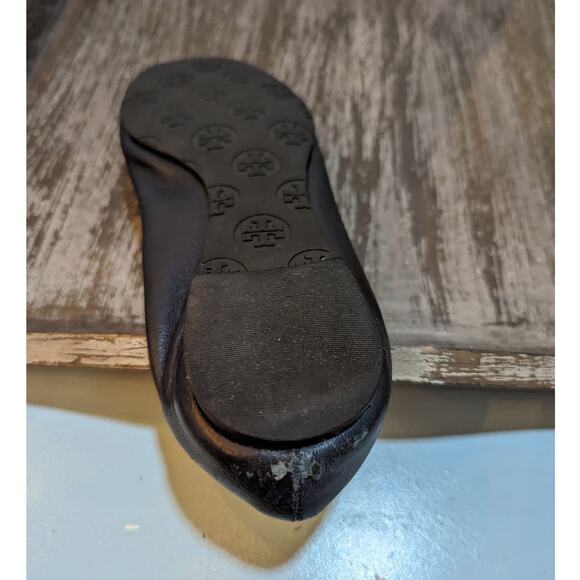 Tory Burch Minnie Travel Flats Navy/Silver Logo Size 8 M - Picture 4 of 4